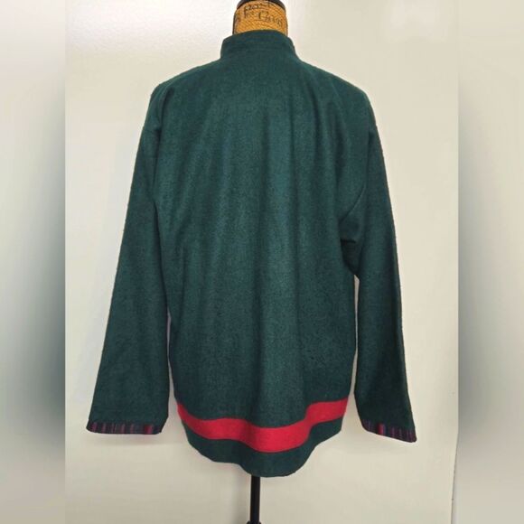 Vintage 70s Nepal Boiled Wool Jacket Coat Toggle Buttons Sz Large - Picture 3 of 14